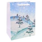 Пакет подарочный Волшебная зима, 33x26,7x13,7, матовая ламинация, глиттер